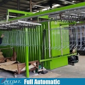 Automatic fluidized bed dip coating line for wire shelves 8