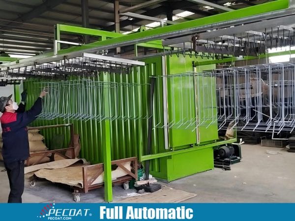 Automatic fluidized bed dip coating line for wire shelves 8